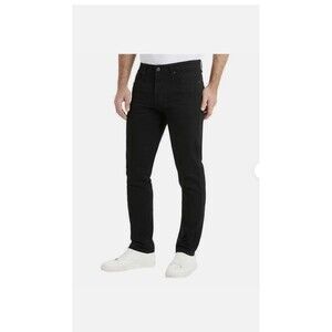 Kenneth Cole Men's Straight Fit 2 Way Stretch Black Denim Jeans Size 38X34